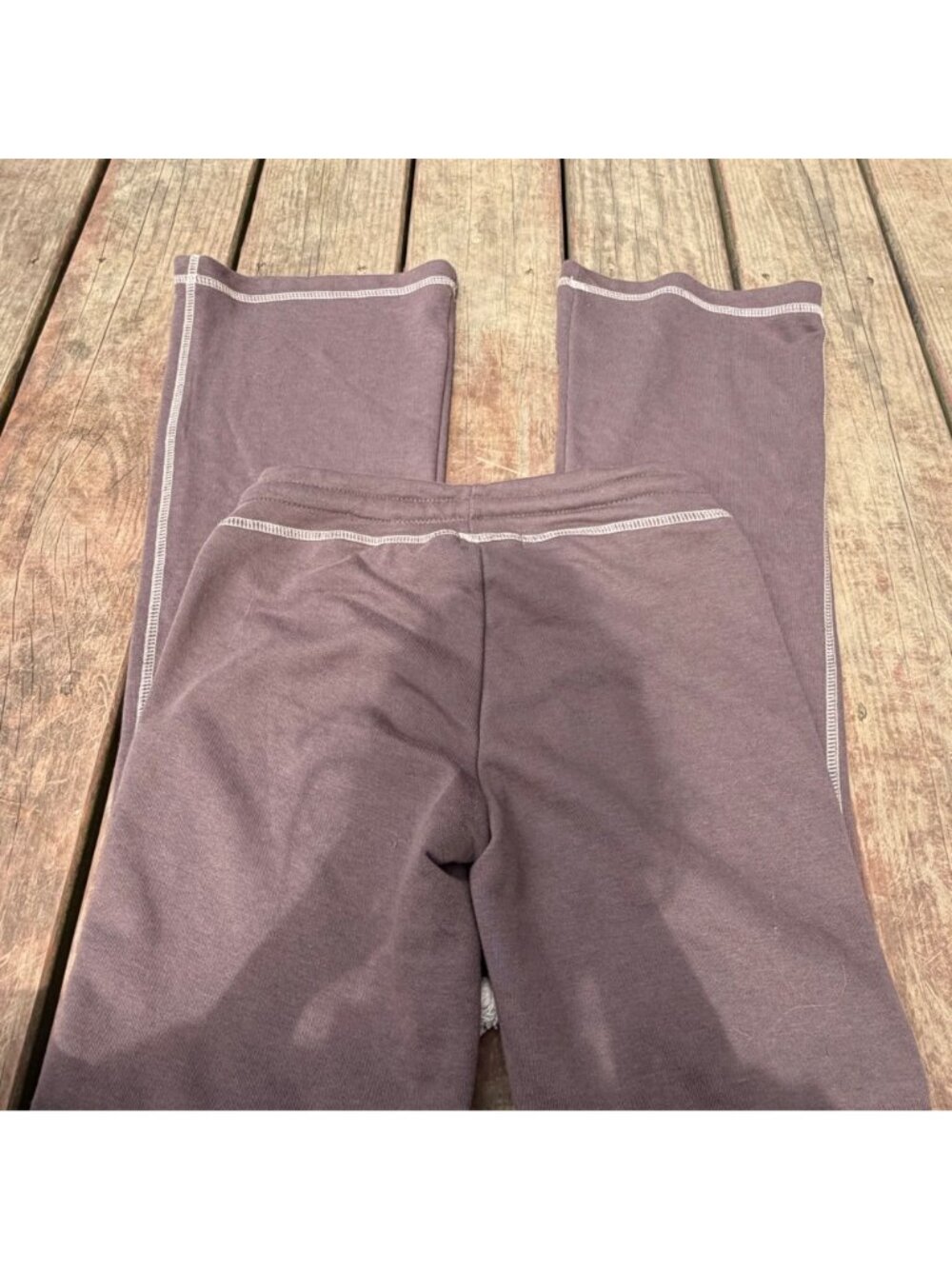 Edited Mauve Drawstring Sweatpants With White Stitching Size Small - Picture 4 of 5